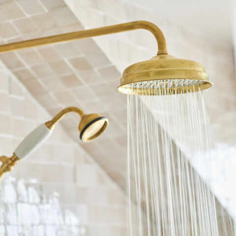 Old 190mm Deluge in Brushed Brass