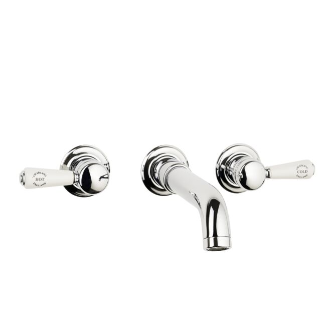Wall Mounted Bath Mixer with Curved Spout – Lever
